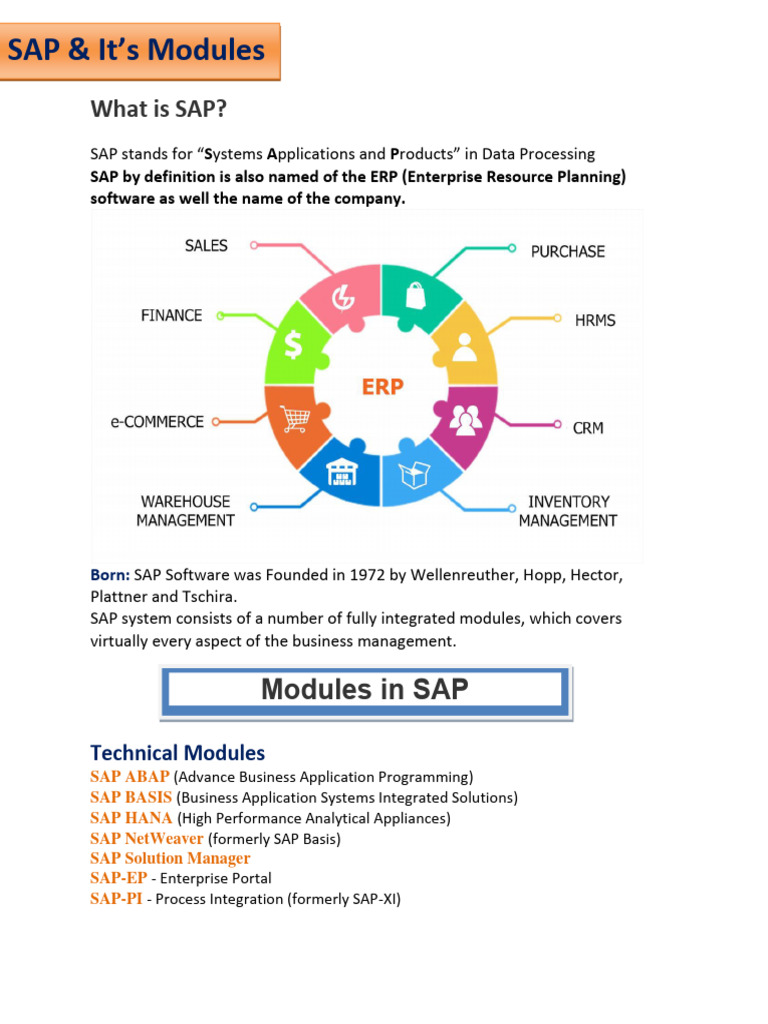 SAP Overview & Modules | PDF | Enterprise Resource Planning | Business