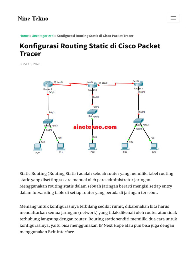 Konfigurasi Routing Statis Cisco | PDF | Game & Aktivitas