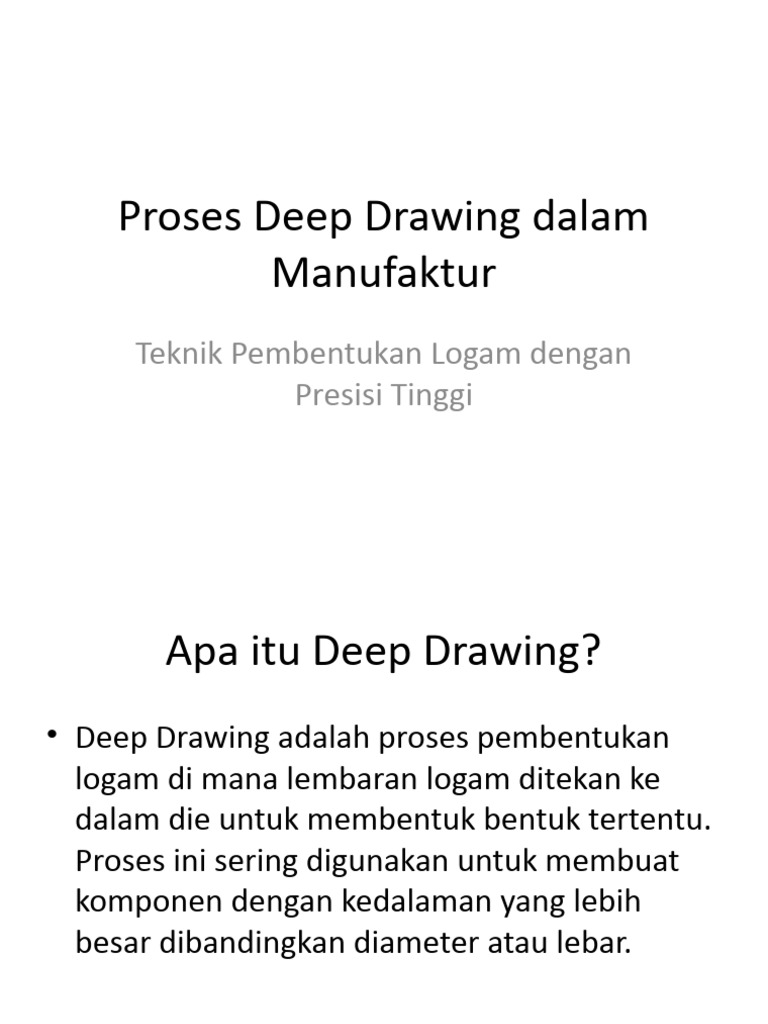 Proses Deep Drawing dalam Manufaktur | PDF | Griya & Taman | Seni