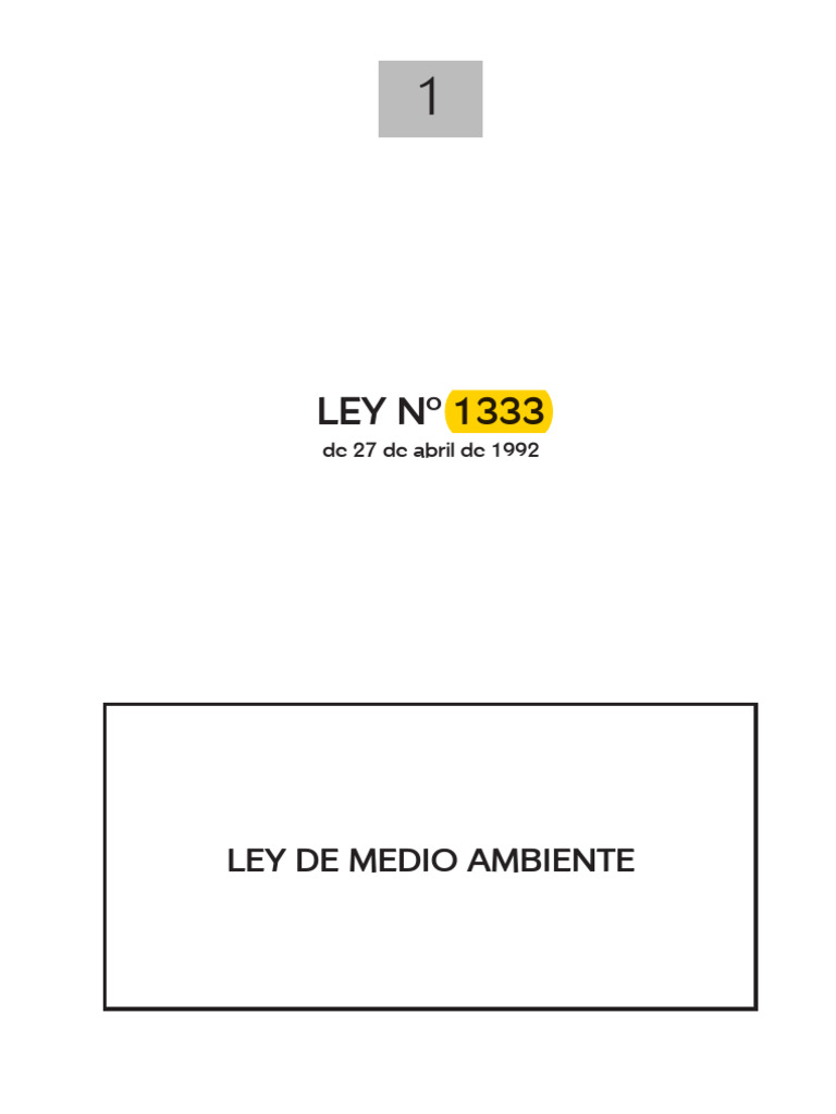 Ley 1333 | PDF | Evaluación de impacto ambiental | Los bosques