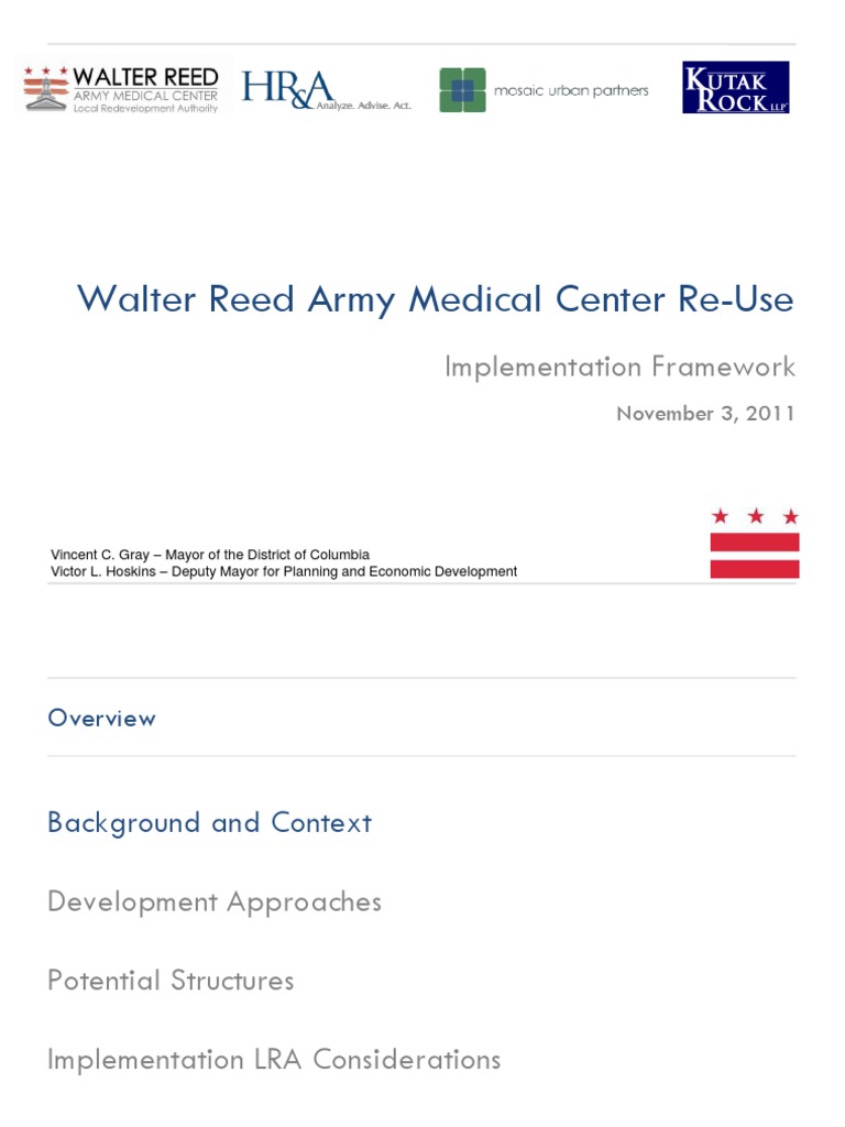 Walter Reed Army Medical Center Reuse Plan | PDF | Joint Venture ...
