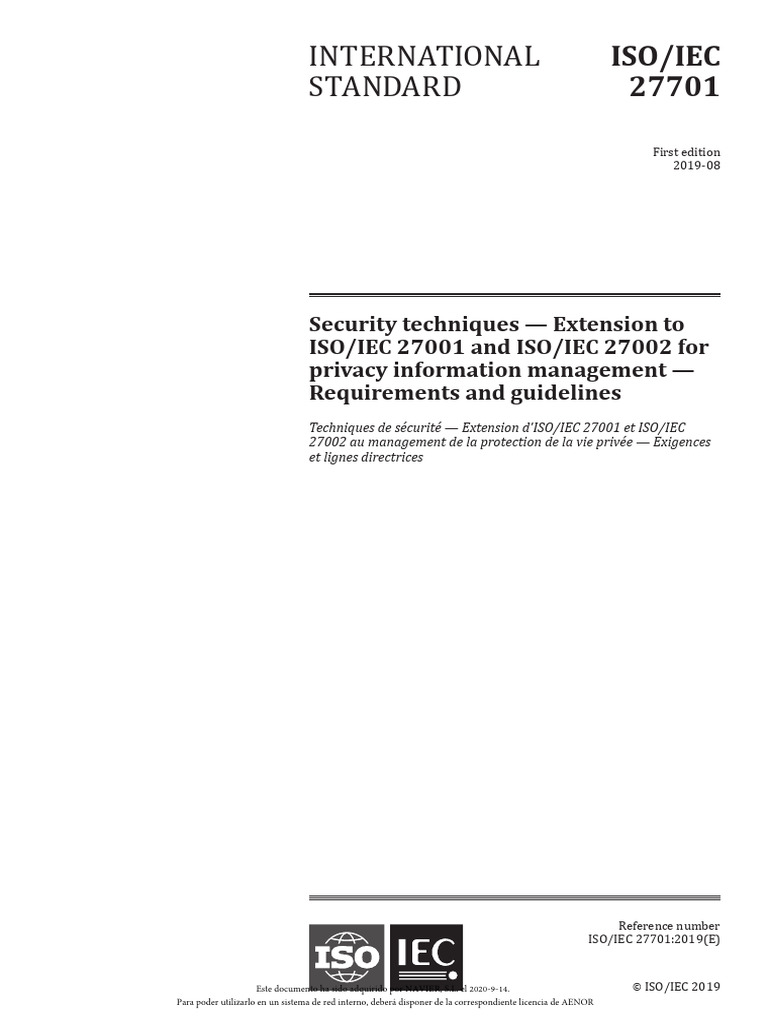 Iso 27701-2019 | PDF | Information Technology Management | Computing