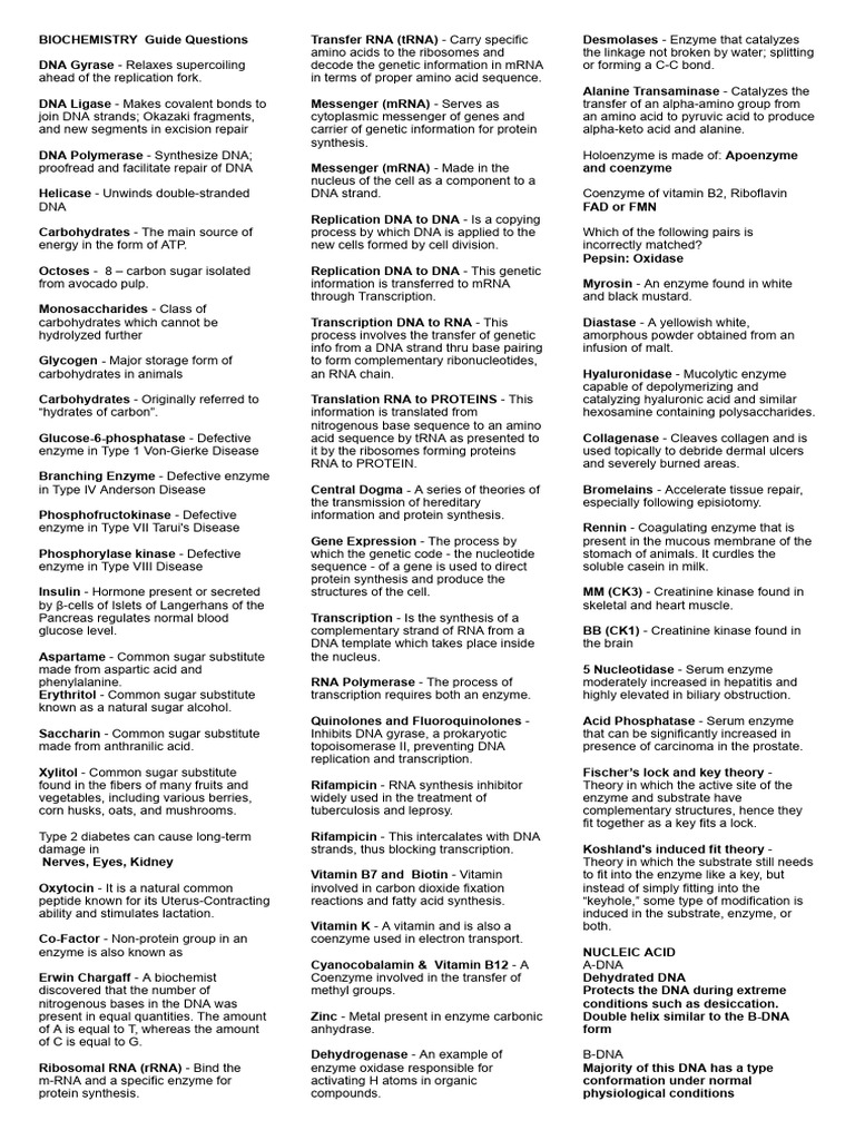 Biochem pdf dna enzyme