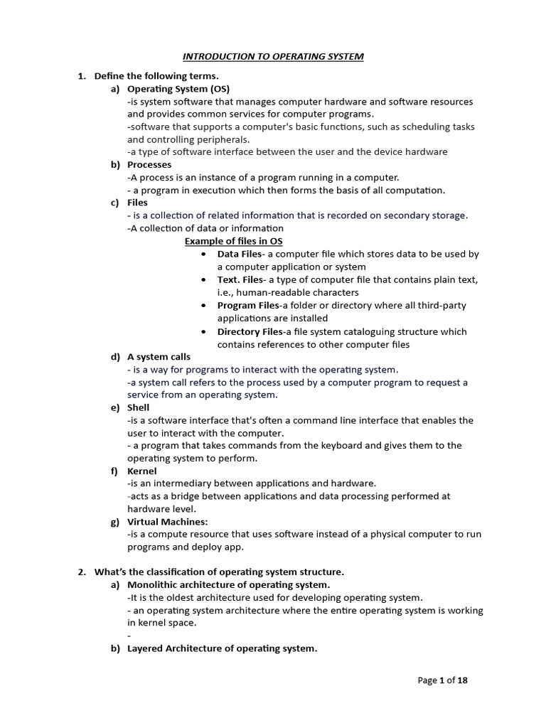 Compiled Operating Systems Notes | PDF | Thread (Computing) | Operating ...