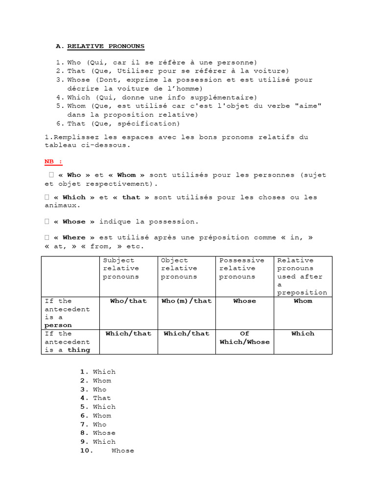Understanding Relative Pronouns and Sentence Structure | PDF | Pronoun ...