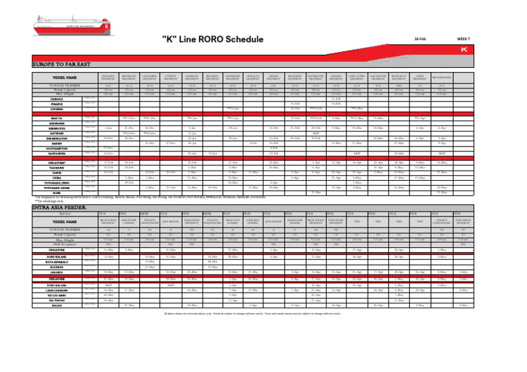 Vessel Schedule for February 2023 | PDF | Shipping | Ships