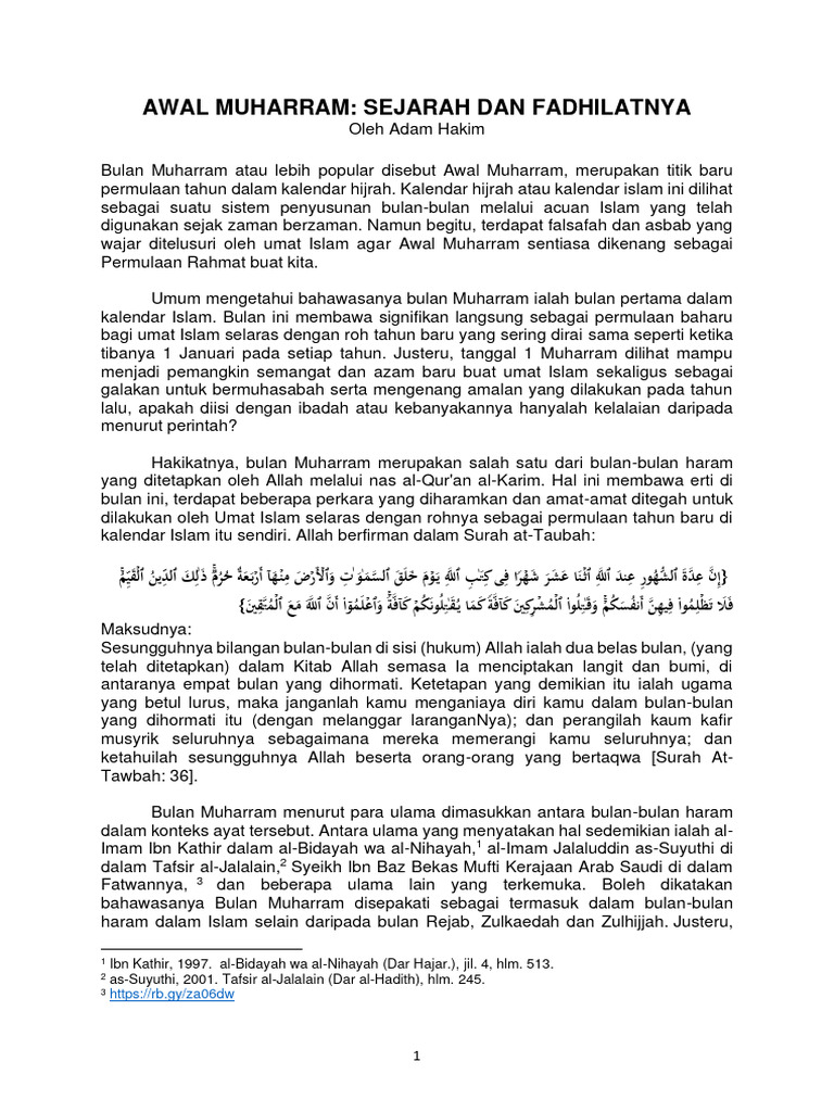 Artikel ABIM Perak Awal Muharram | PDF