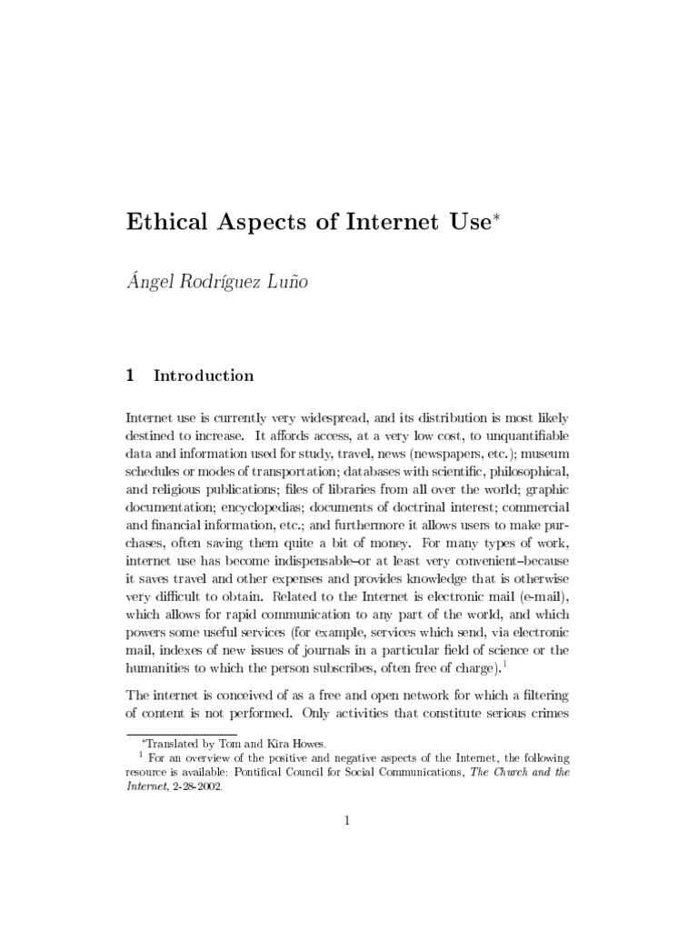04 Ethical Aspects of Internet Use | PDF | Internet | Virtue