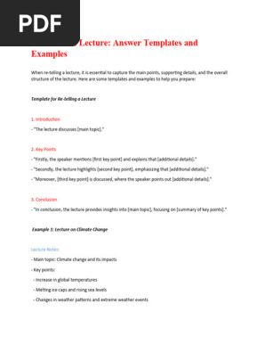 Retell The Lecture