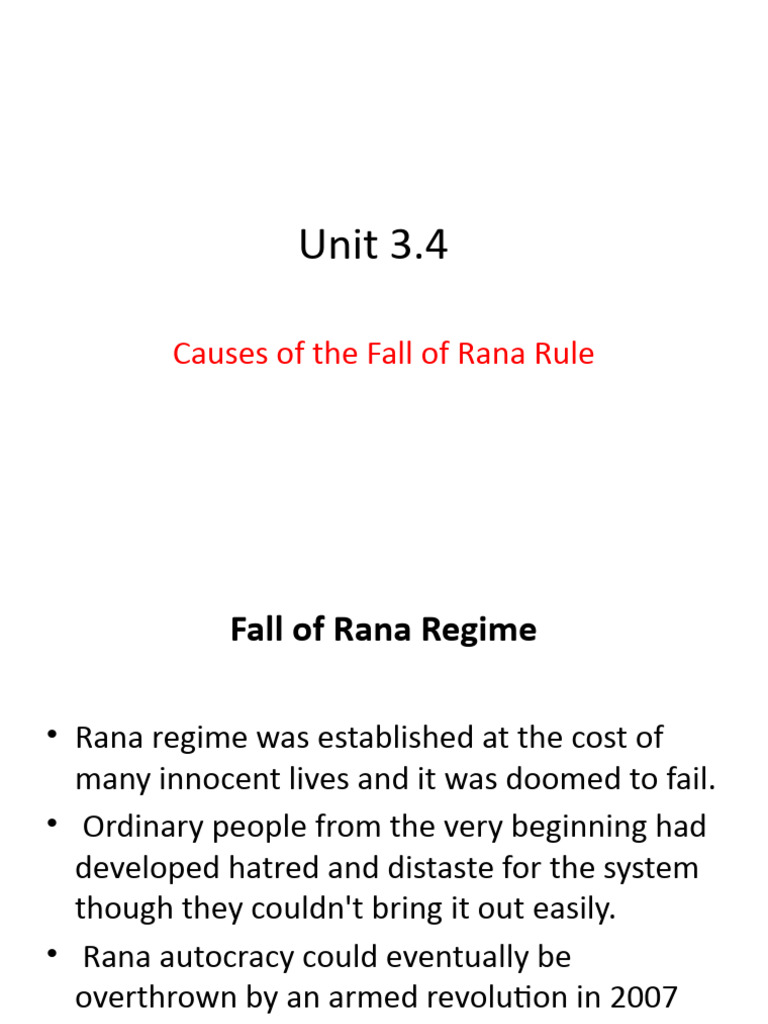Unit 3.4 Causes of Fall of Ranas | PDF | Nepal