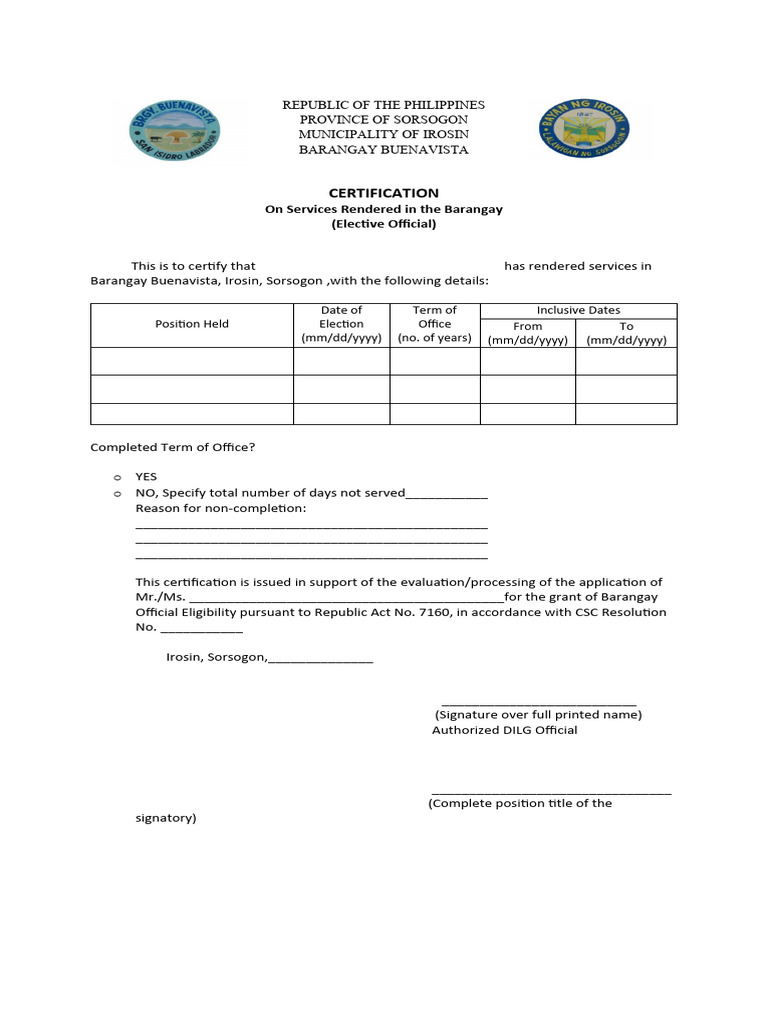 Cert. Service Rendered | PDF | Judiciaries | Criminal Justice