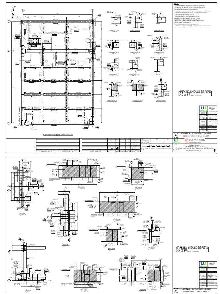 SLB RIL MEG Project Steel Framing Plan | PDF | Washer (Hardware ...