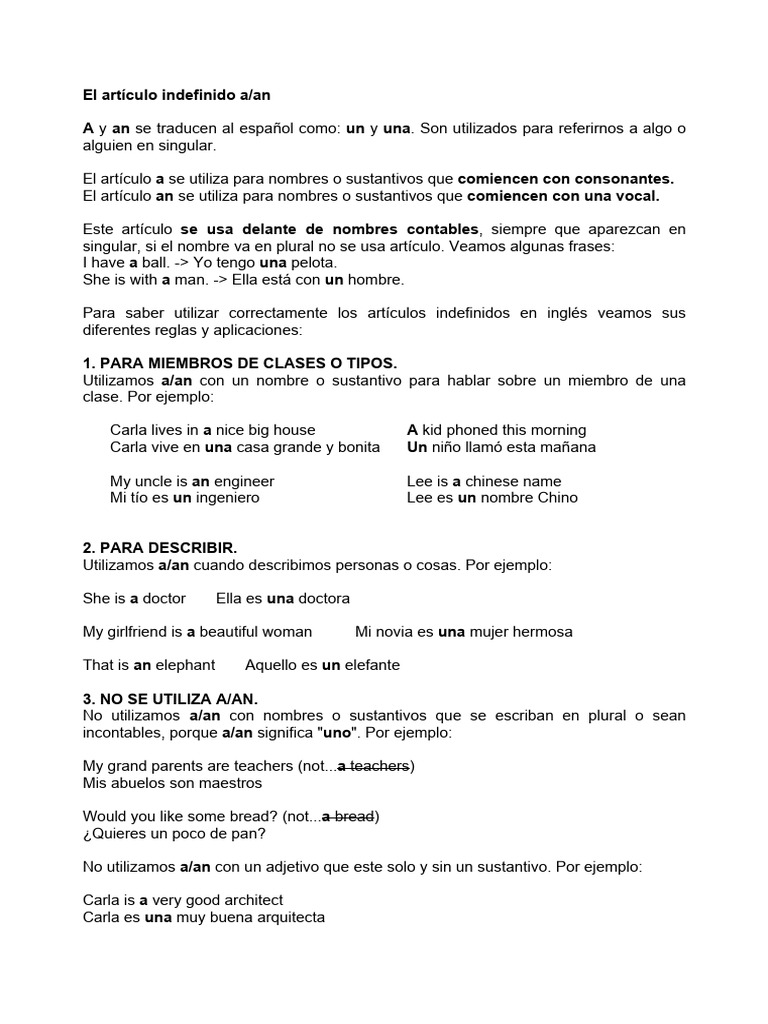 Uso de Artículos y Demostrativos | PDF | Sustantivo | Plural