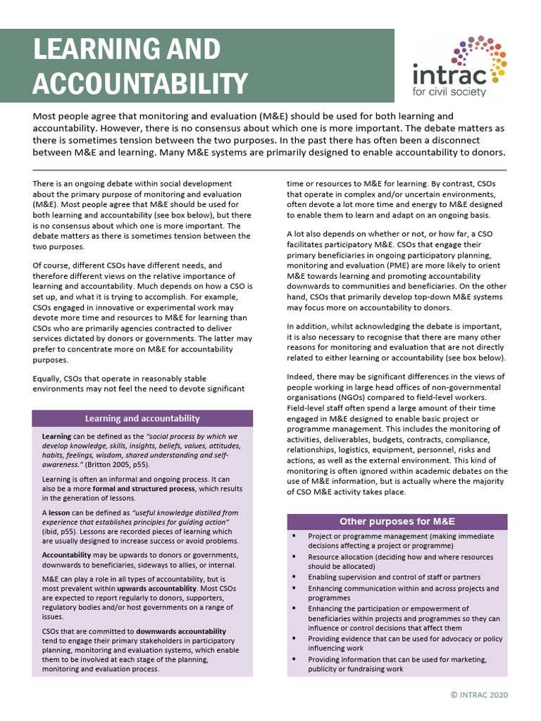 8.learning and Accountability | PDF | Accountability | Evaluation