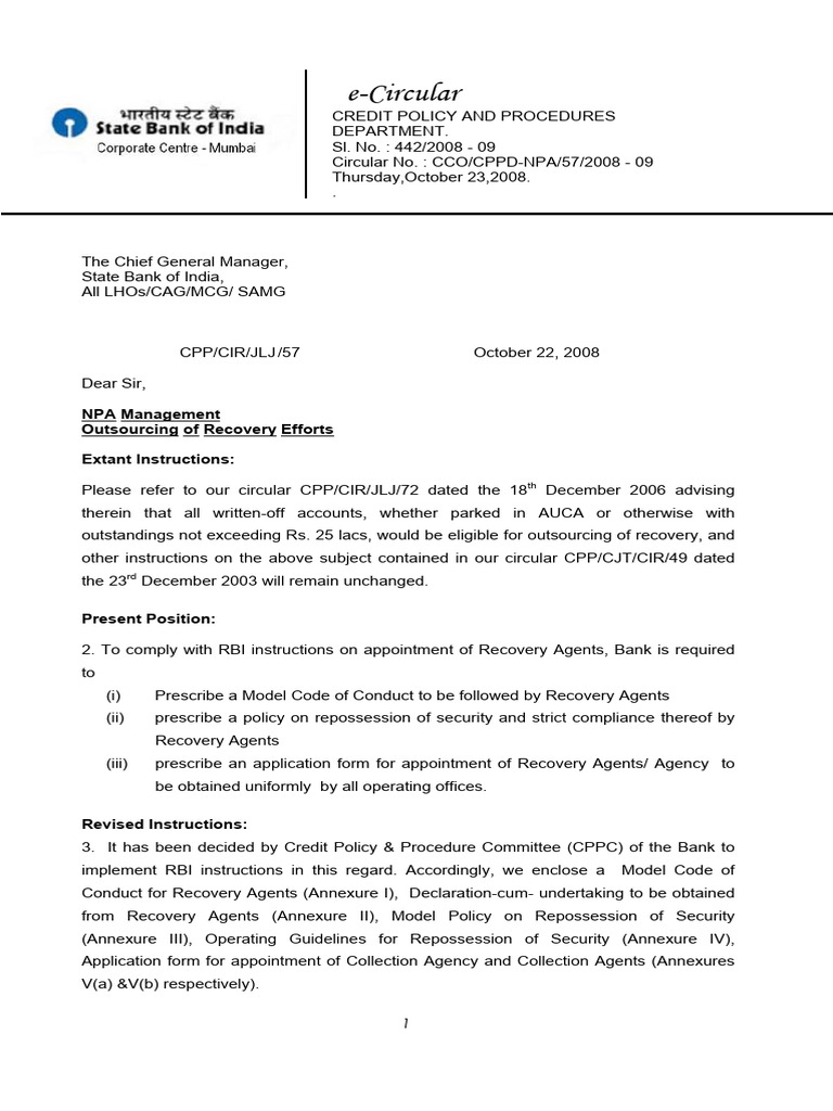 Model Policy On Repossession of Security Page 6-9 | PDF | Repossession ...