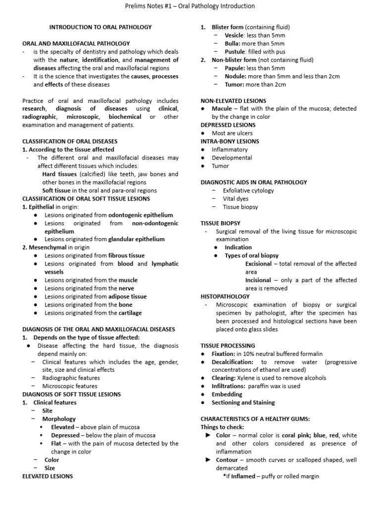Introduction To Oral Path | PDF | Histopathology | Pathology