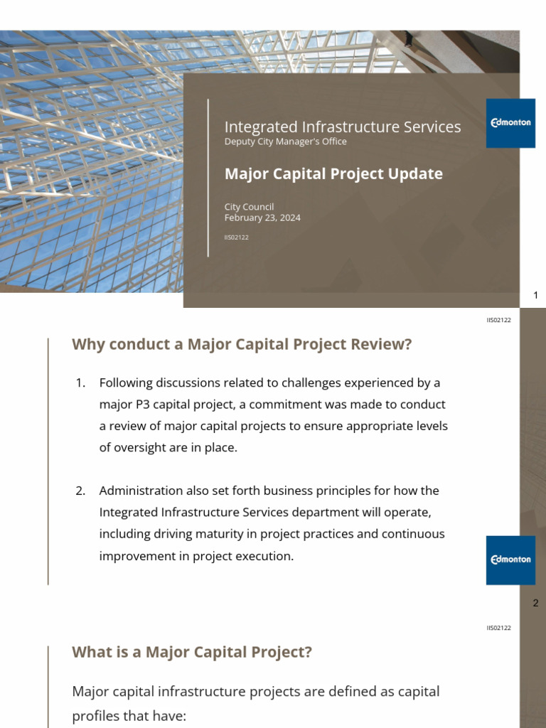 Major Capital Project Review Update | PDF | Project Management ...