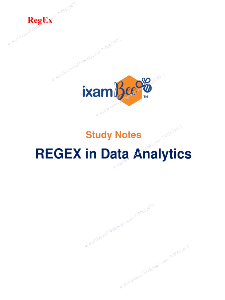 REGEX in Data Analytics | PDF | Regular Expression | Computer Programming