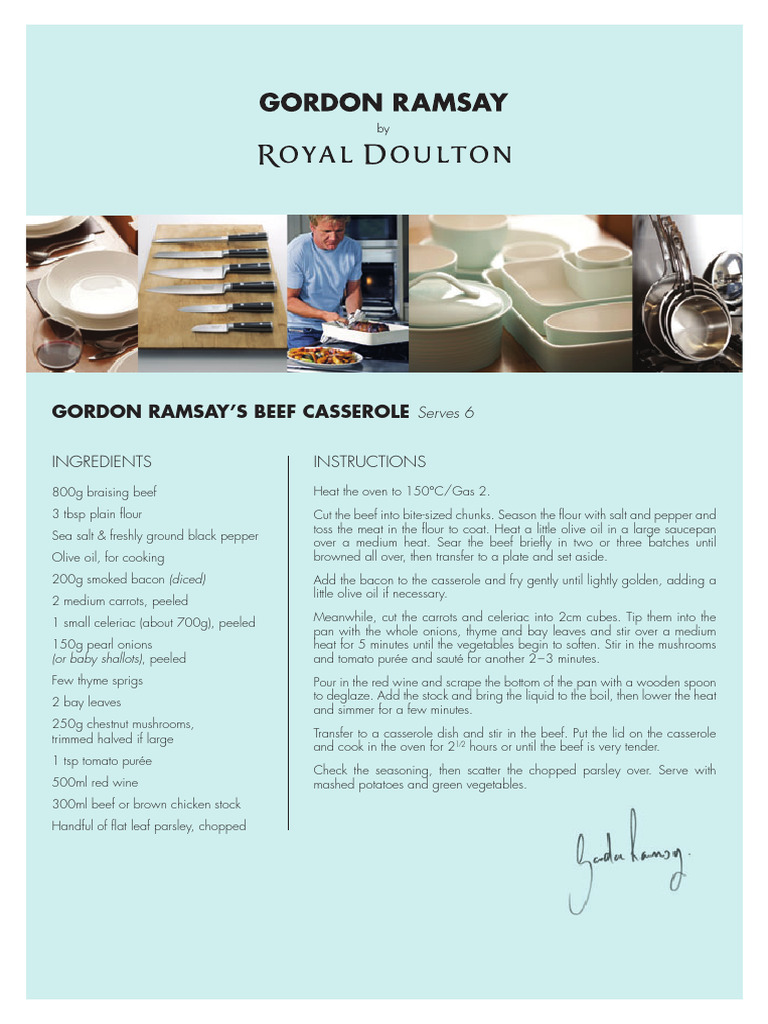Gordon Ramsay S Beef Casserole | PDF
