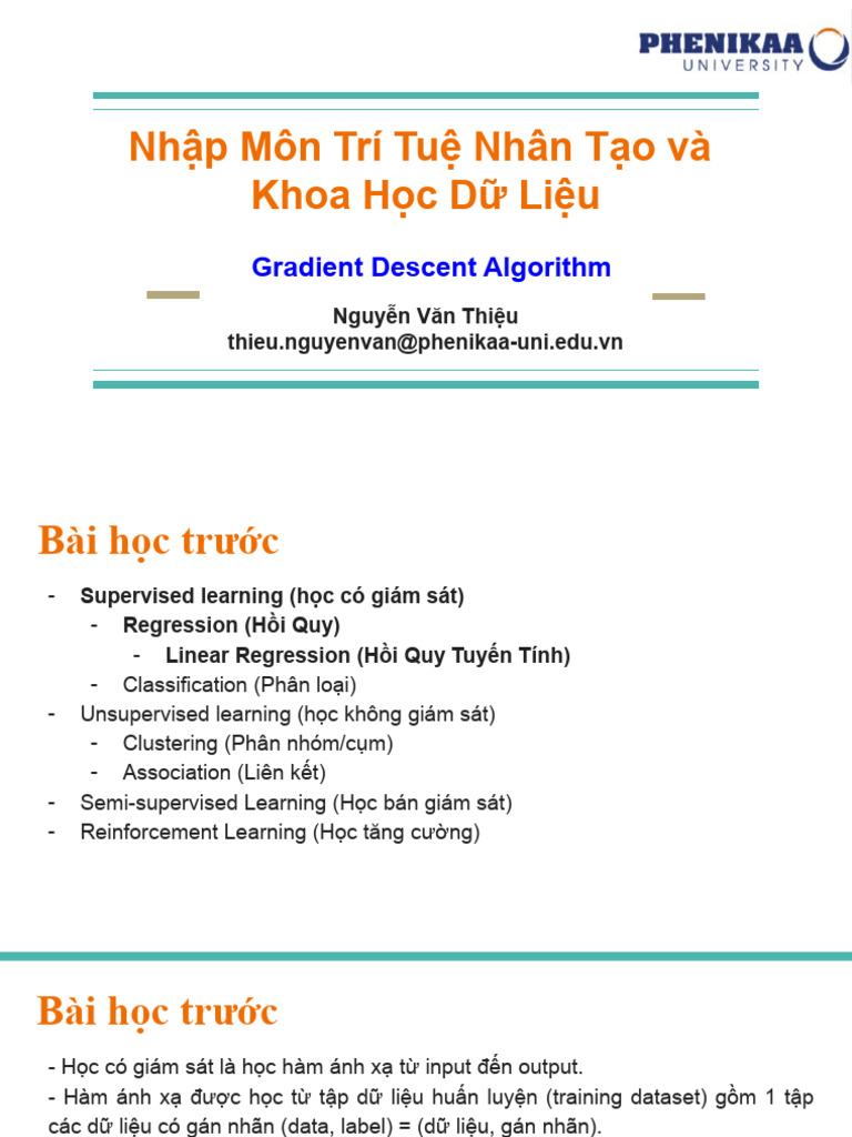 Chương 6 - Gradient Descent | PDF