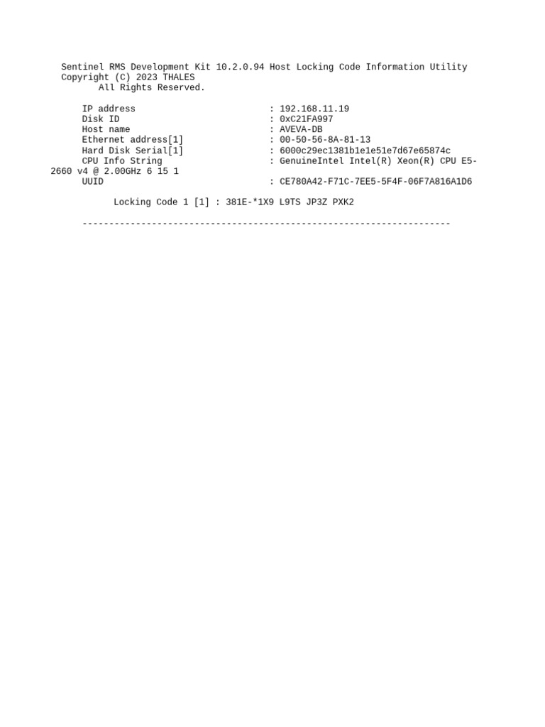 Aveva Server Aveva DB Info | PDF | Computers