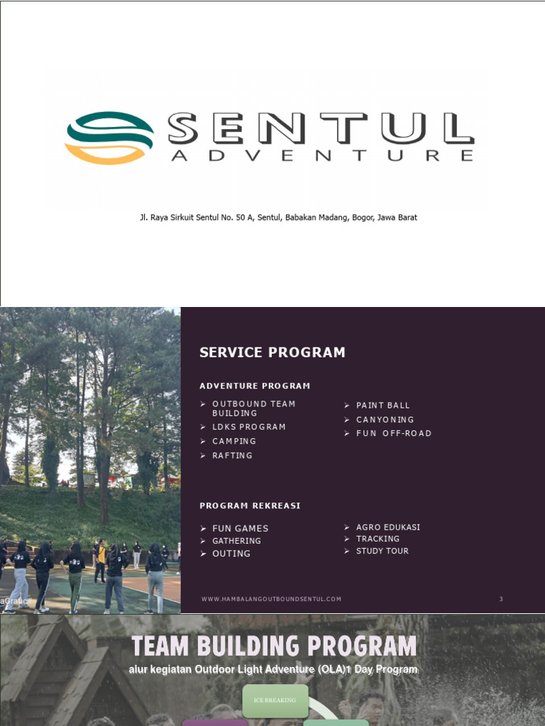 Program Team Building Outbound Sentul | PDF | Karier & Perkembangan