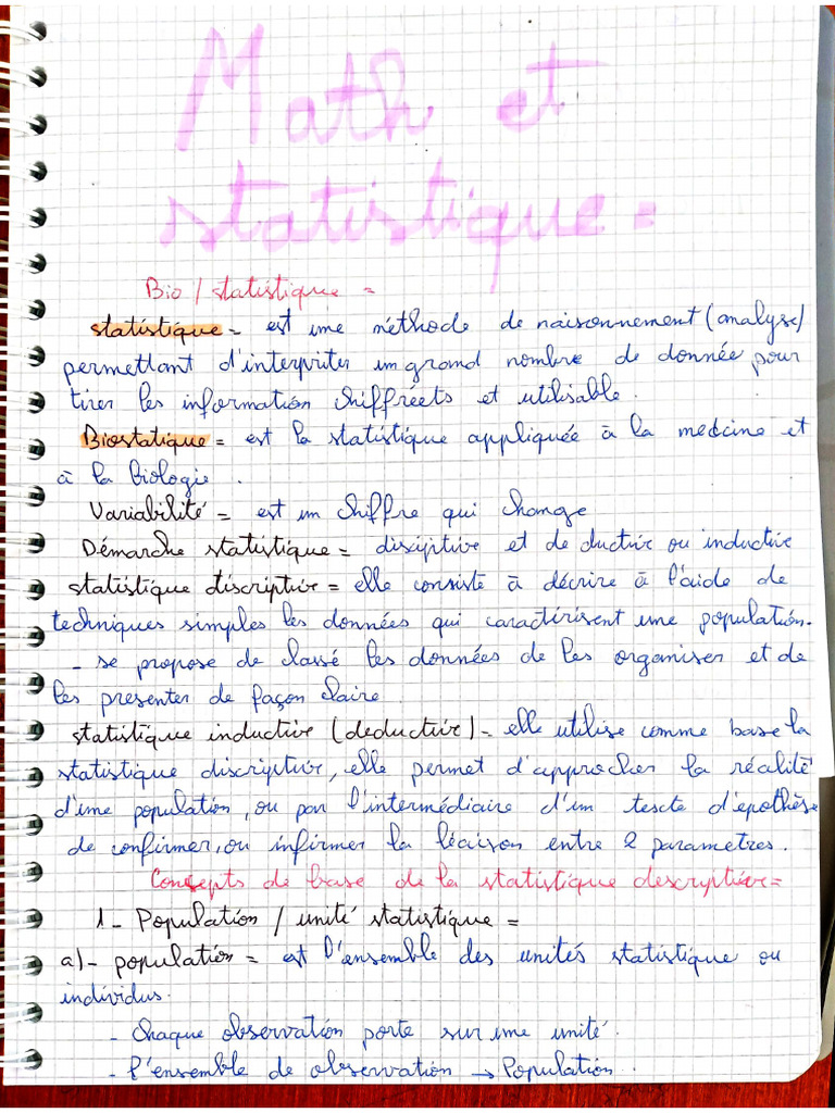 math et statistique le cour | PDF