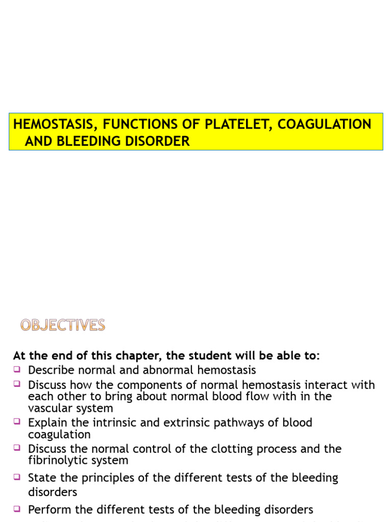 Platelet Functions in Hemostasis | PDF | Coagulation | Platelet