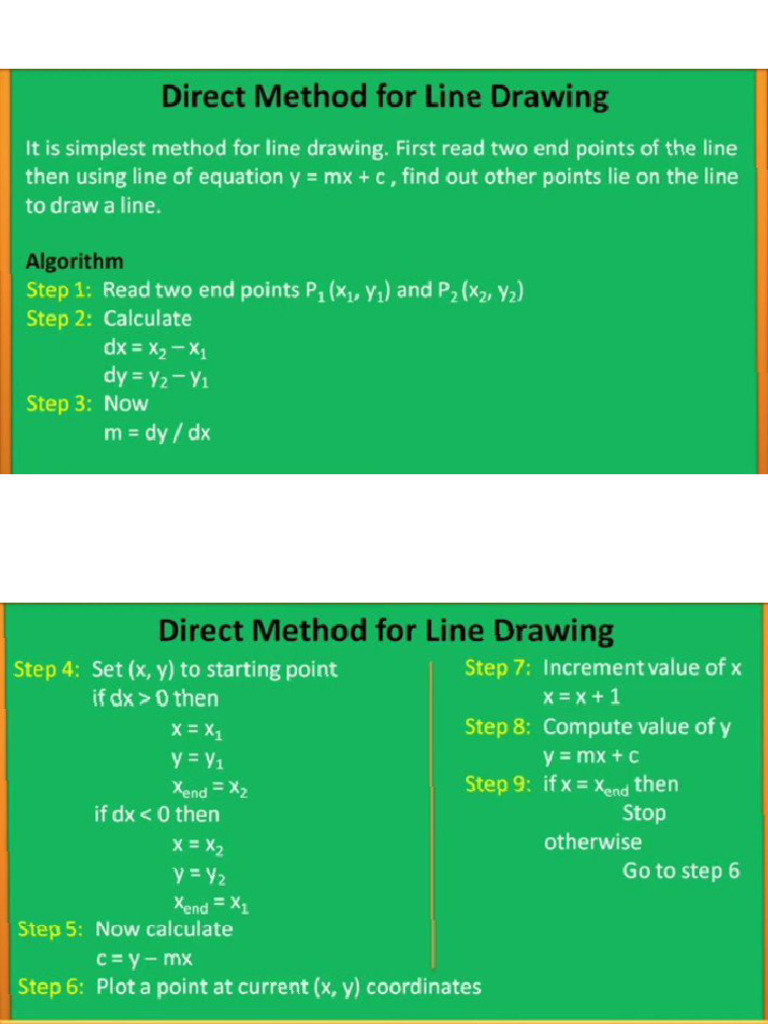 Scan Line and circles algorithms in Computer Graphics | PDF