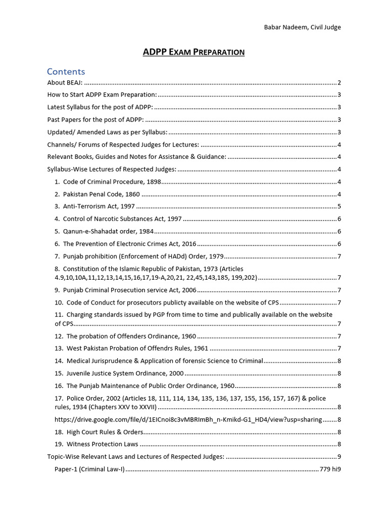 ADPP Exam Preparation Guide | PDF | Prosecutor | Crimes