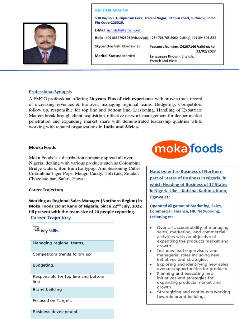 FMCG Professional with 26 Years Experience | PDF | Sales | Marketing