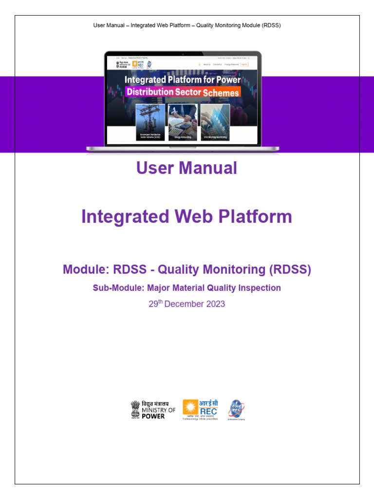 RDSS Quality Monitoring User Manual | PDF | World Wide Web | Internet & Web