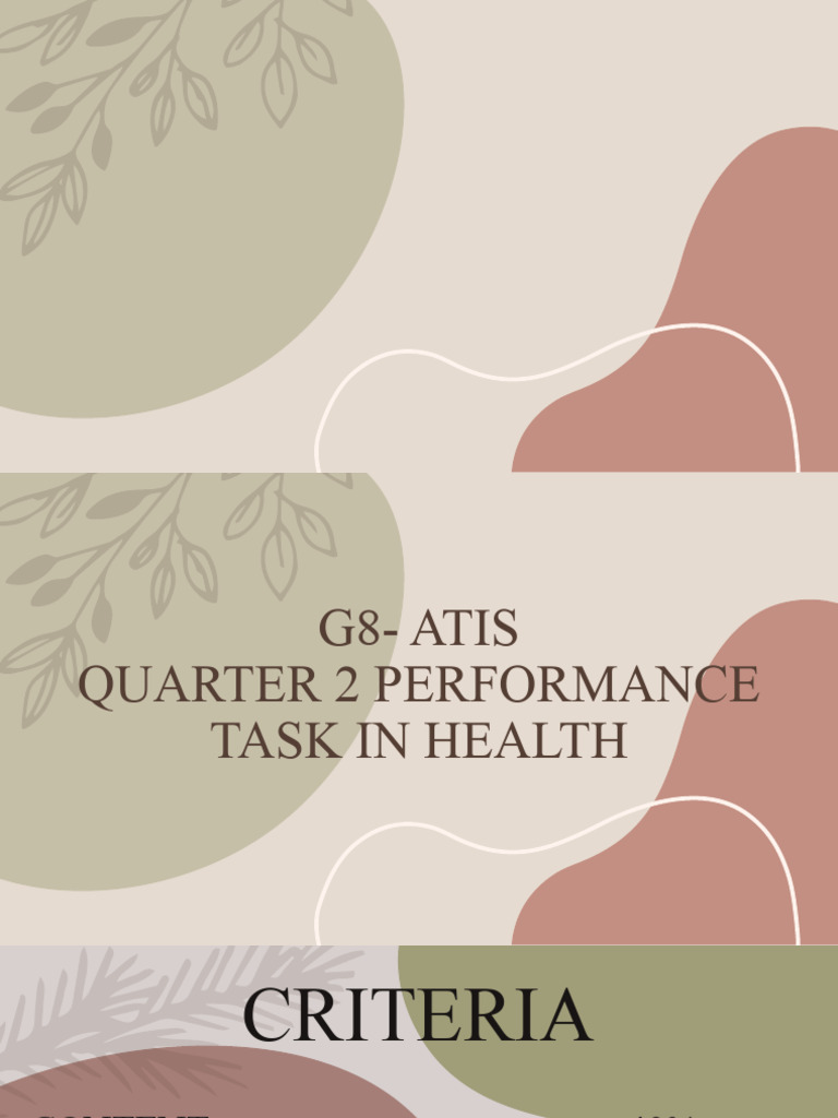 G8 ATIS Q2 Health Task Criteria | PDF | Technology & Engineering