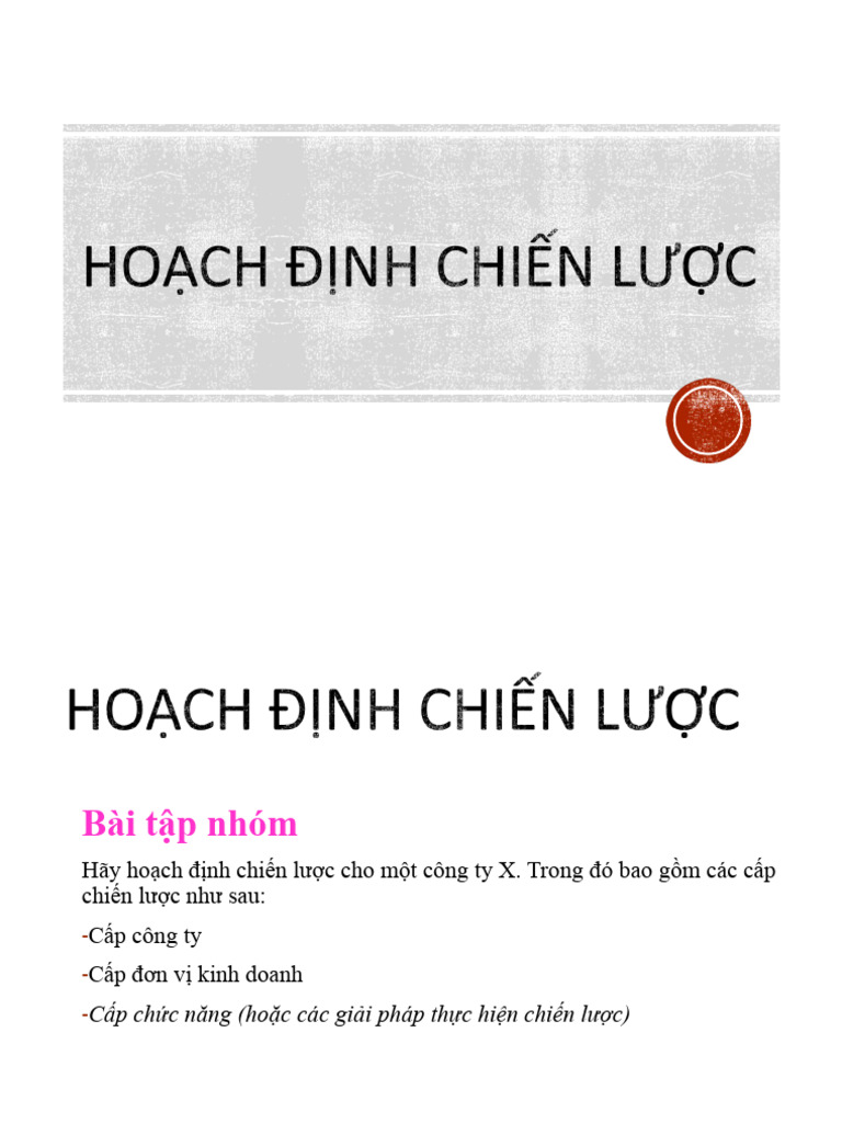 Chuong 8 Hoach Dinh Chien Luoc SV | PDF