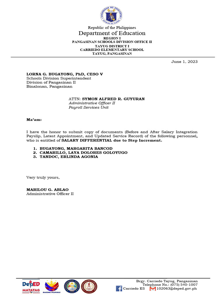 request-for-payment-of-salary-differential-pdf-payments-money