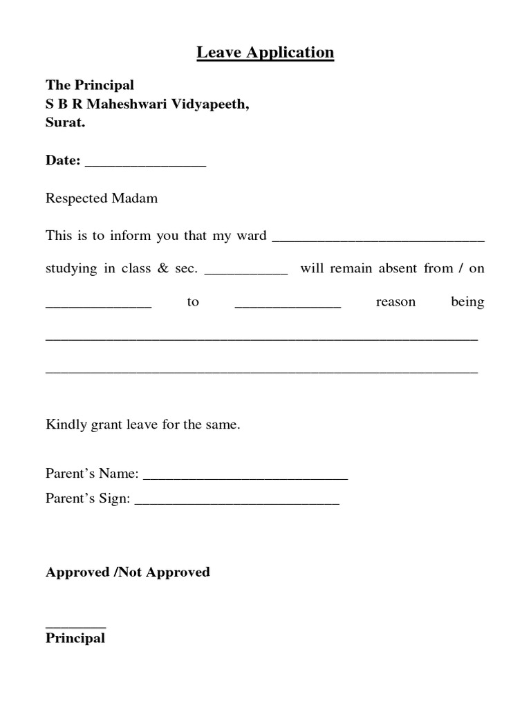 Leave Application Student | PDF