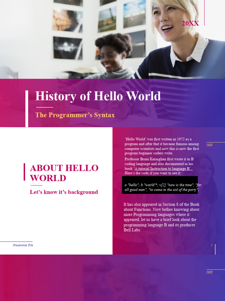 History of the Hello World Program | PDF | Software Industry | Systems ...