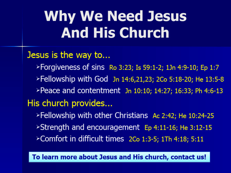 Why we need jesus and his church pdf