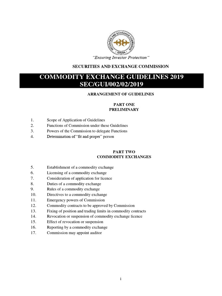Commodity Exchange Guidelines 2019 | PDF | Audit | License