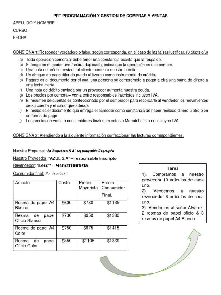 PRT Programación y Gestion de Compras y Ventas | PDF | Crédito ...