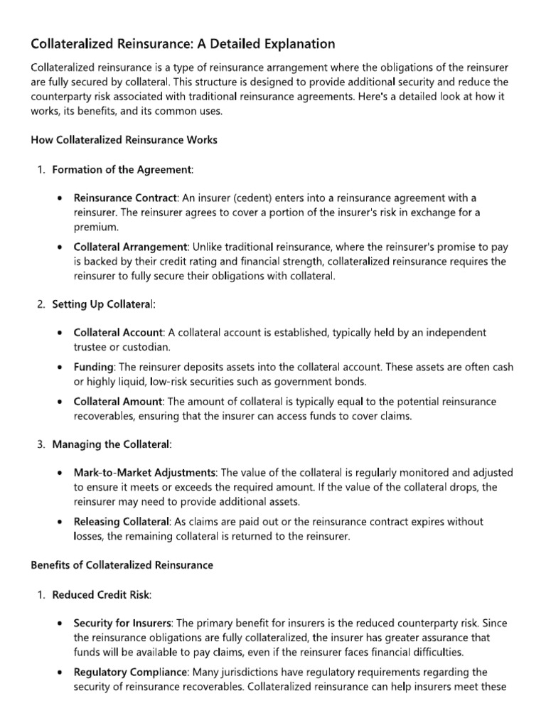 Collateralized Reinsurance Meaning – NLKTKQ
