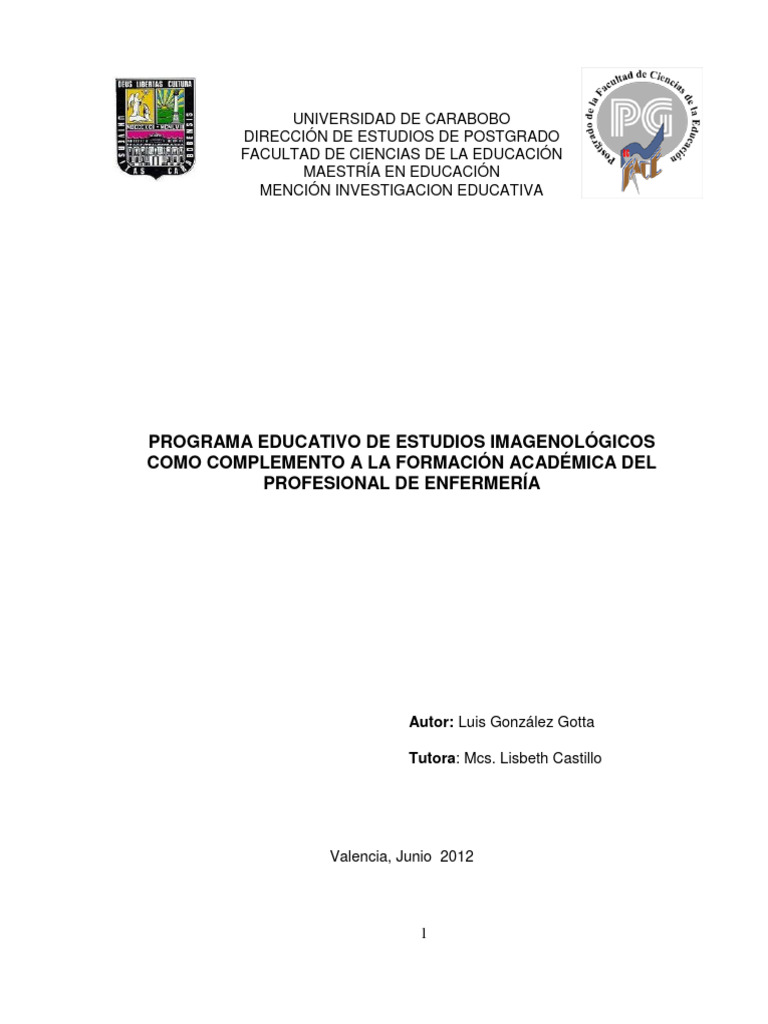 Programa educativo de estudios imagenol gicos como complemento a la