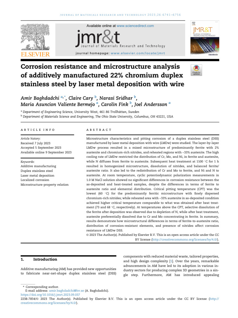 Corrosion Resistance in Duplex Stainless Steel | PDF | Stainless Steel ...
