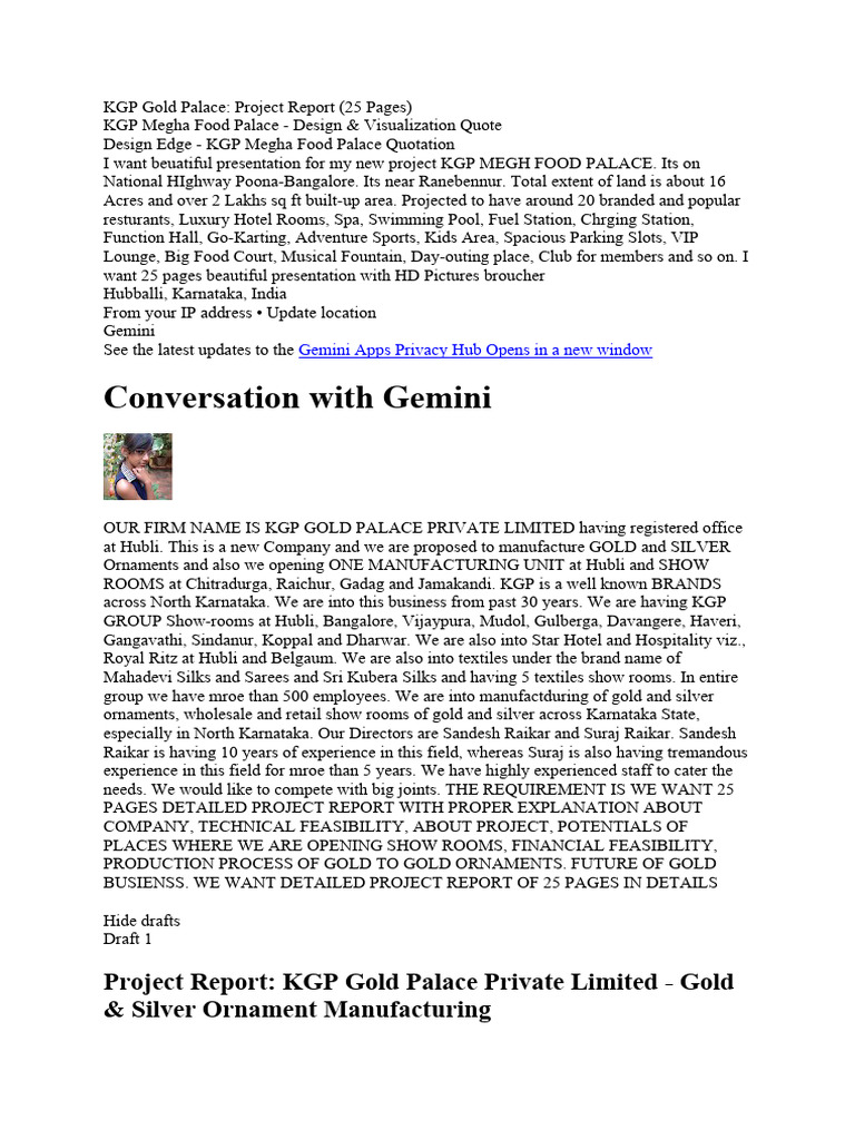 KGP Gold Palace Project Overview | PDF | Gold | Risk Management