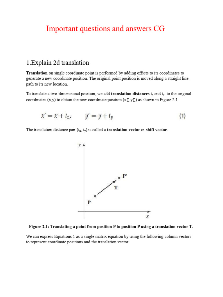 2D Transformations and Interactive Techniques | PDF | Coordinate System ...