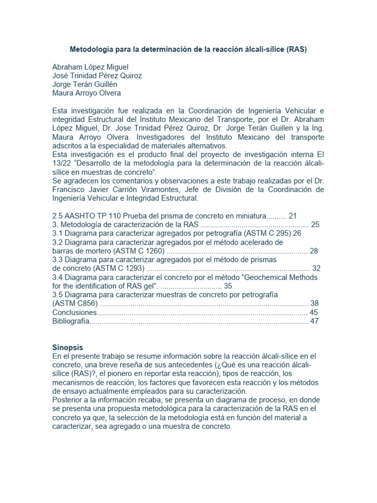 Metodologia para determinar ASR y ARC | Descargar gratis PDF | Hormigón ...