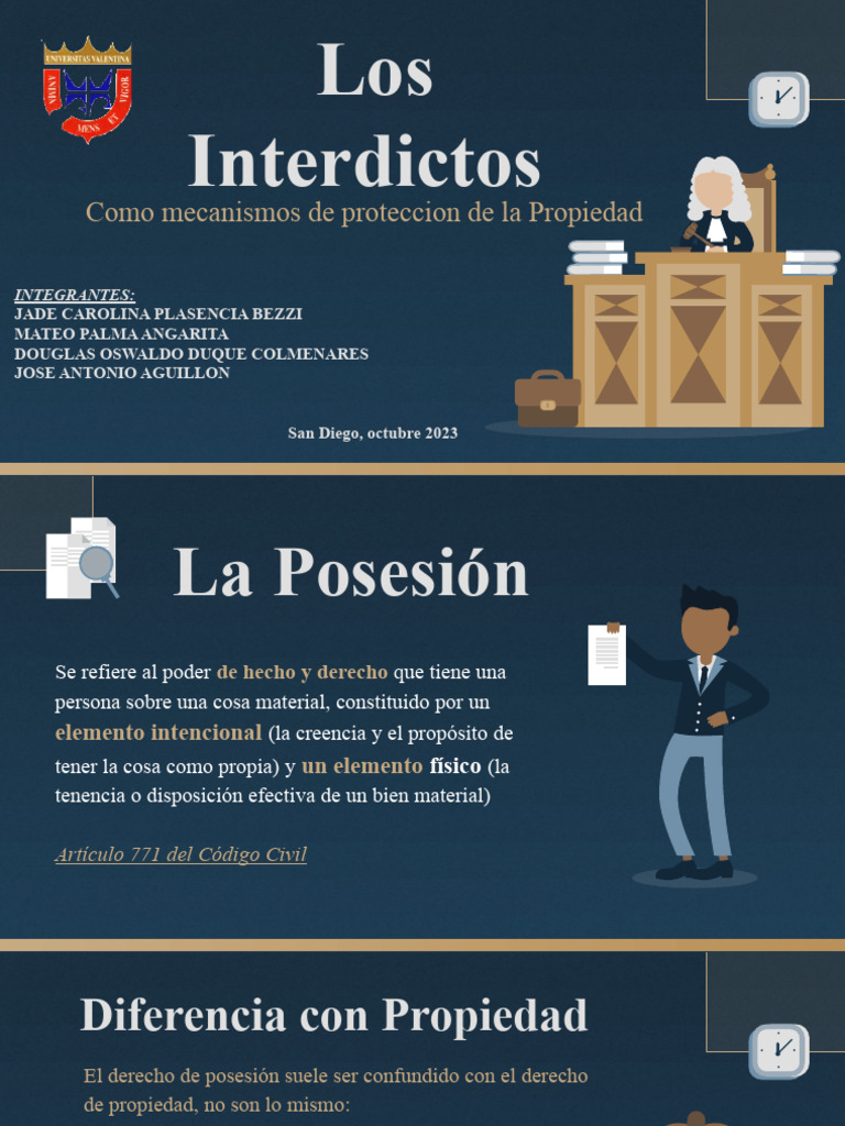 Los Interdictos | PDF | Posesión (Ley) | Propiedad