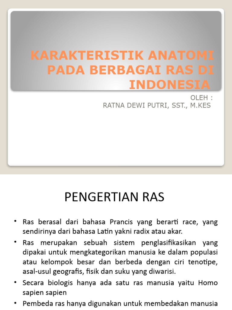 Karakteristik Anatomi Pada Berbagai Ras Di Indonesia | PDF