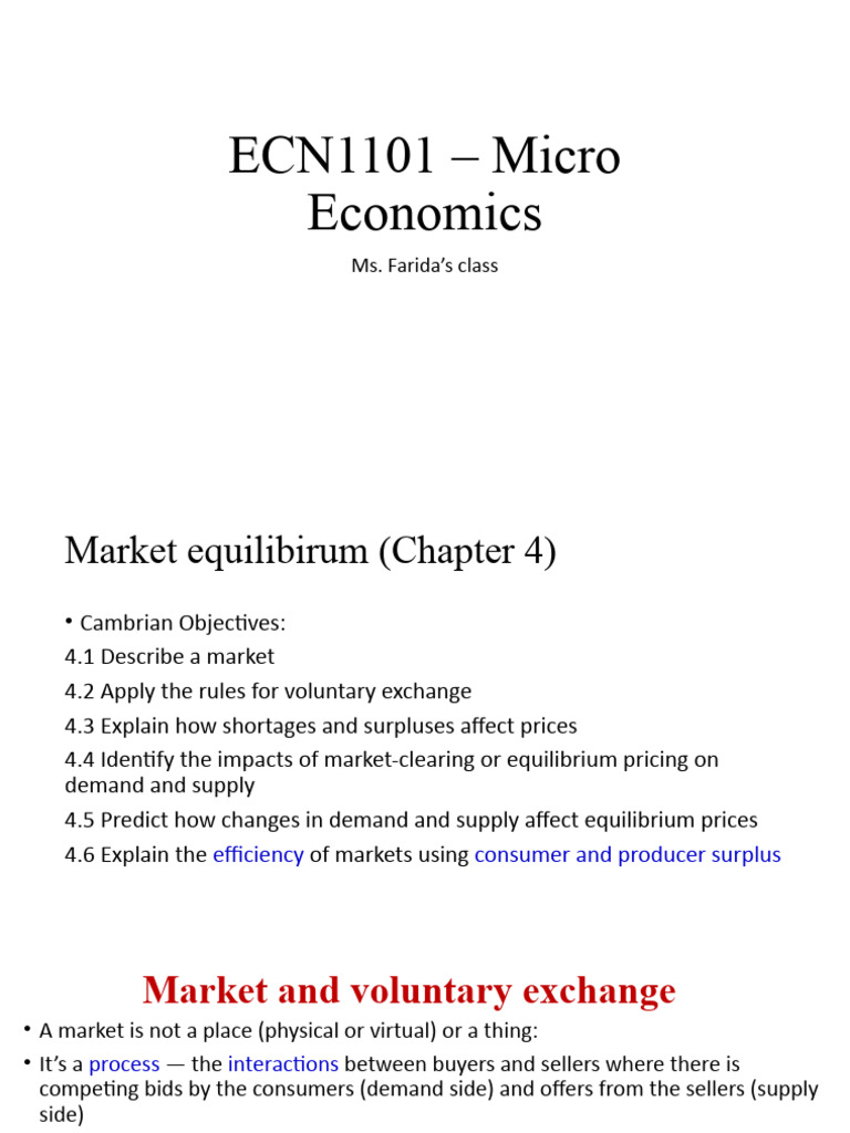 Market Equilibrium Pdf Economic Equilibrium Demand