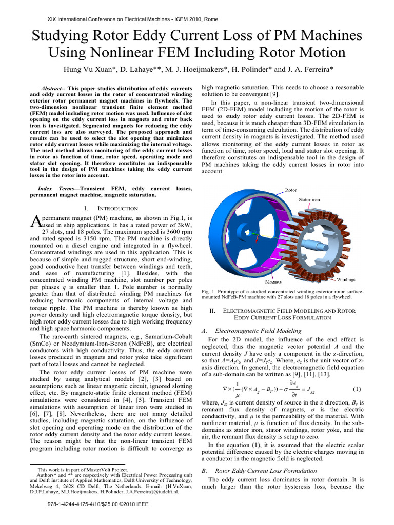Eddy Current Losses in PM Machines | PDF | Finite Element Method ...